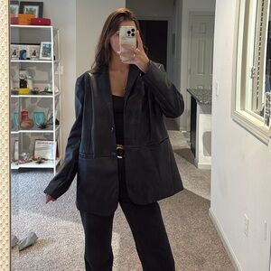 boutique leather blazer